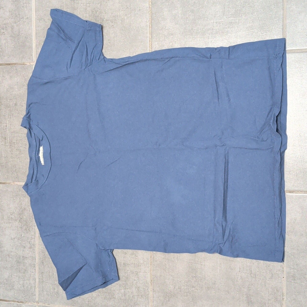 Men's Blue 85%Cotton-15%Cashmere Made In Italy T-Shirt